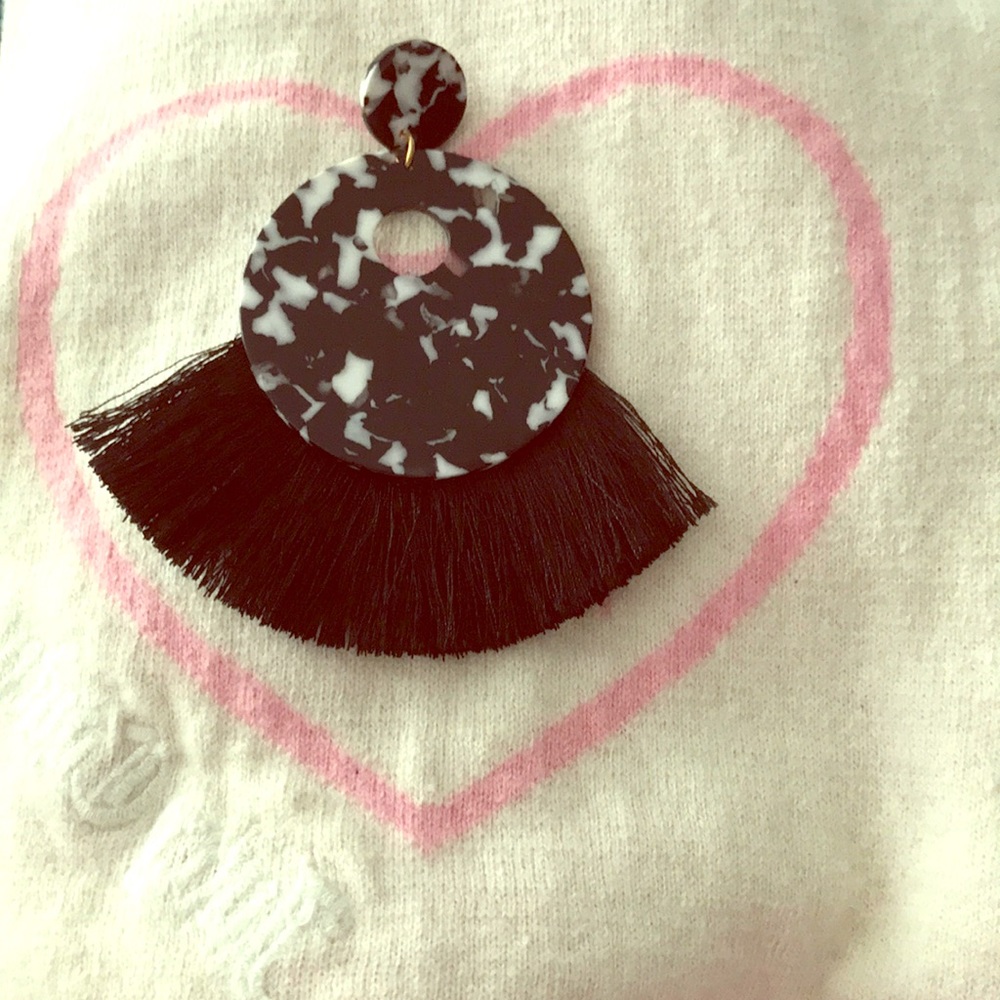 NEW  tassel and acrylic earrings